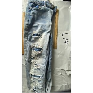 Mudd High Rise Ankle Jeggings Women's Size 5 Flex Stretch Light Wash Distressed